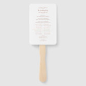 Elegante Hochzeit Moderne Zeremonie Rose Gold Fächer (Rückseite)