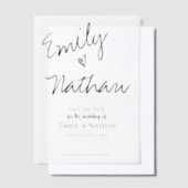 Elegante Hochzeit moderner Script-Herz-Typografie Pergament Einladungen (Versetzt)