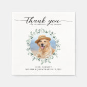 Elegante Hochzeit Modernes Foto Dog Haustier Viele Serviette (Vorderseite)