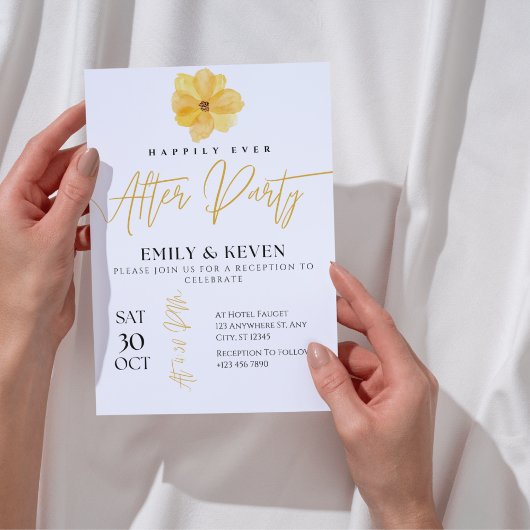 Elegante Hochzeit nach Party Einladung