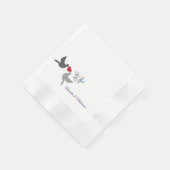 Elegante Hochzeit Napkin mit Liebe Doves and Rings Serviette (Ecke)