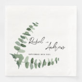 Elegante Hochzeit Napkins mit Eukalyptus-Design Serviette (Vorderseite)