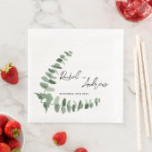 Elegante Hochzeit Napkins mit Eukalyptus-Design Serviette (Beispiel)