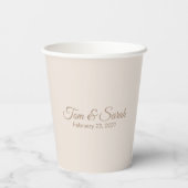 Elegante Hochzeit Pappbecher (Rückseite)