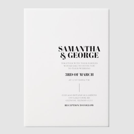 Elegante Hochzeit Pergament Einladungen (Vorderseite)