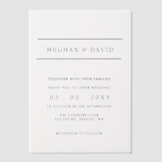 Elegante Hochzeit Pergament Einladungen