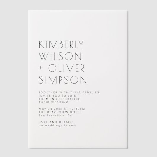 Elegante Hochzeit Pergament Einladungen (Vorderseite)