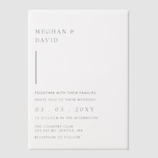 Elegante Hochzeit Pergament Einladungen