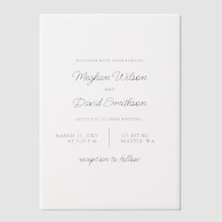 Elegante Hochzeit Pergament Einladungen