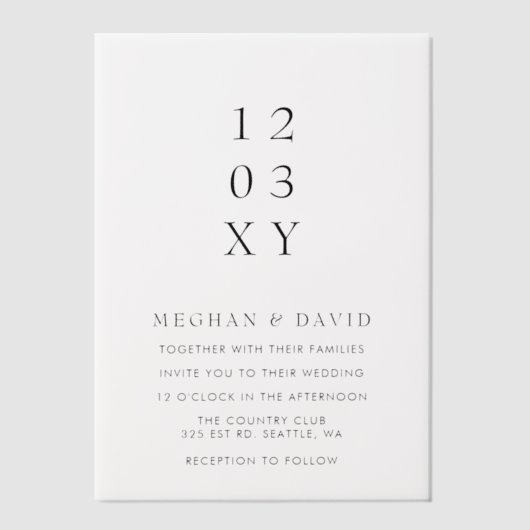 Elegante Hochzeit Pergament Einladungen (Vorderseite)