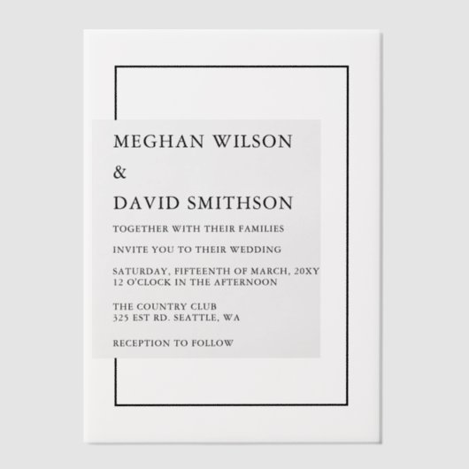 Elegante Hochzeit Pergament Einladungen (Vorderseite)