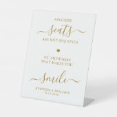 Elegante Hochzeit Personalisiert Gold Wählen Sie e Sockelschild (Vorderseite)