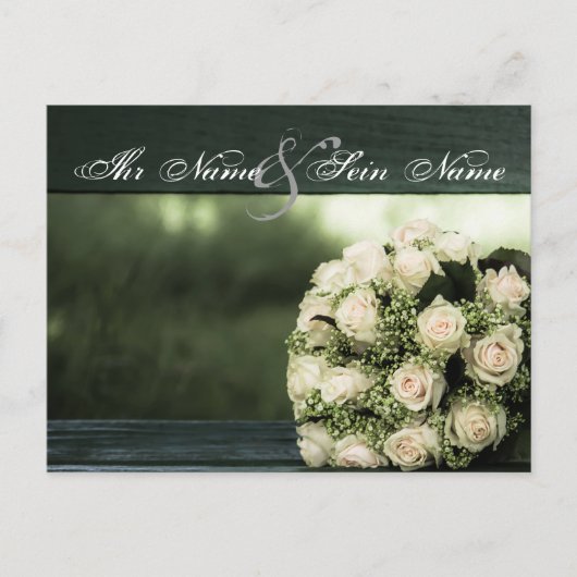 Elegante Hochzeit Postkarte (Vorderseite)
