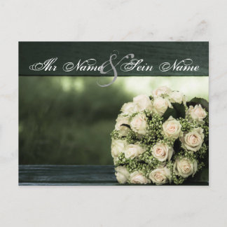 Elegante Hochzeit Postkarte