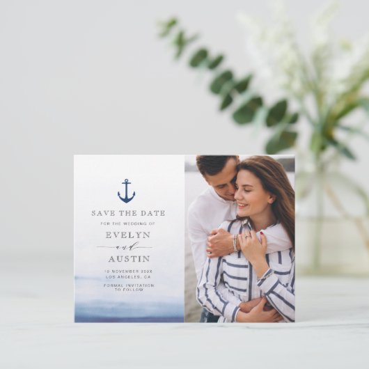 Elegante Hochzeit retten das Datum Postkarte (Stehend Vorderseite)