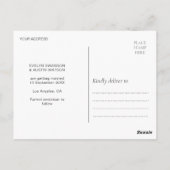 Elegante Hochzeit retten das Datum Postkarte (Rückseite)