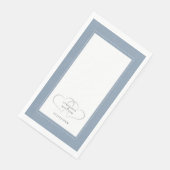 Elegante Hochzeit Romantische Herzen Dusty Blue Di Serviette (Ecke)