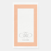 Elegante Hochzeit Romantische Herzen Peach Dinner  Serviette (Vorderseite)