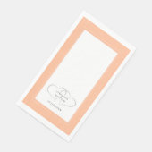 Elegante Hochzeit Romantische Herzen Peach Dinner  Serviette (Ecke)
