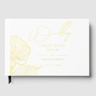 Elegante Hochzeit Rose Gold Botanical Folie Gästeb Gästebuch