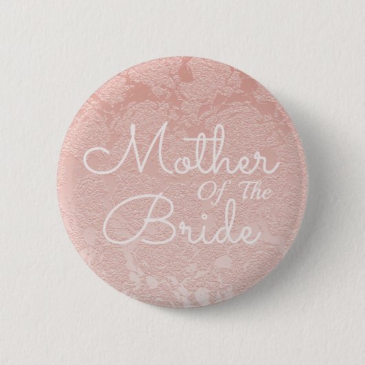 Elegante Hochzeit rot rosa Mutter der Braut Button (Vorderseite)