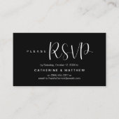 Elegante "Hochzeit-RSVP" Erinnerungsdetails Begleitkarte (Vorderseite)