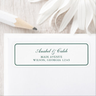 Elegante Hochzeit-Rücksendeadresse im Jägergrün-Ra