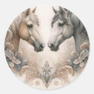 Elegante Hochzeit Runder Aufkleber