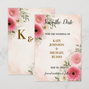 Elegante Hochzeit Rustikal Retro Modern Floral Save The Date