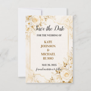 Elegante Hochzeit Rustikal Retro Moderne Floral Save The Date