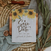 Elegante Hochzeit rustikaler Sonnenblumen Save The Date