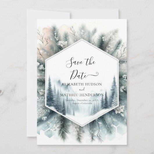 Elegante Hochzeit Save The Date (Vorderseite)