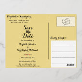 Elegante Hochzeit Save the Date Black Imitats Gold Folie Einladungspostkarte (Rückseite)