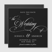 Elegante Hochzeit Save the Date einfache Magnetkar Magnetkarte (Vorne/Hinten)