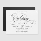 Elegante Hochzeit Save the Date einfache Magnetkar Magnetkarte (Vorne/Hinten)