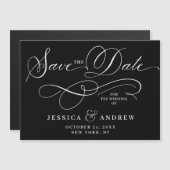 Elegante Hochzeit Save the Date einfache Magnetkar Magnetkarte (Vorne/Hinten)