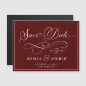 Elegante Hochzeit Save the Date einfache Magnetkar Magnetkarte (Vorne/Hinten)