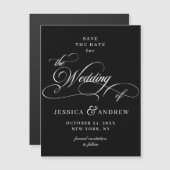 Elegante Hochzeit Save the Date einfache Magnetkar Magnetkarte (Vorne/Hinten)