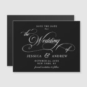 Elegante Hochzeit Save the Date einfache Magnetkar Magnetkarte (Vorne/Hinten)