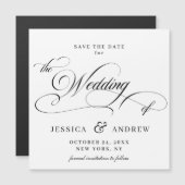 Elegante Hochzeit Save the Date einfache Magnetkar Magnetkarte (Vorne/Hinten)