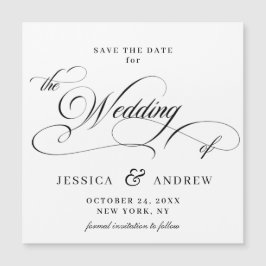 Elegante Hochzeit Save the Date einfache Magnetkar Magnetkarte