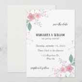 Elegante Hochzeit Save-the-Date Einladung (Vorne/Hinten)