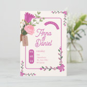 Elegante Hochzeit Save-the-Date Einladung (Stehend Vorderseite)