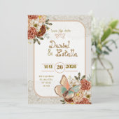 Elegante Hochzeit Save-the-Date Einladung (Stehend Vorderseite)