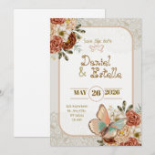 Elegante Hochzeit Save-the-Date Einladung (Vorne/Hinten)