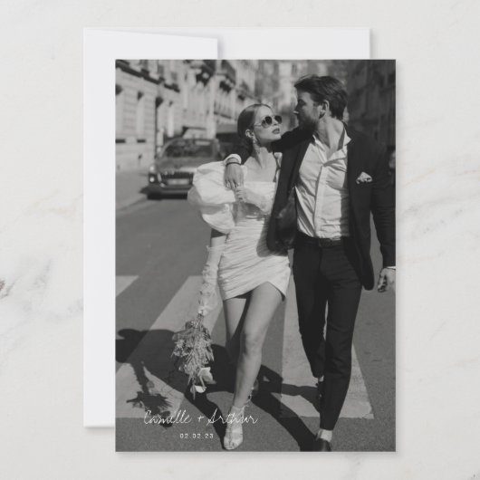 Elegante Hochzeit Save the Date Einladung (Rückseite)