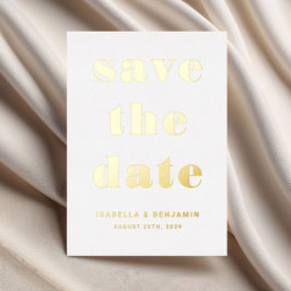 Elegante Hochzeit Save the Date Gold Folieneinladung