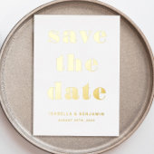 Elegante Hochzeit Save the Date Gold Folieneinladung