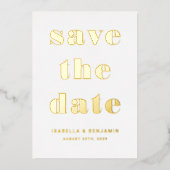 Elegante Hochzeit Save the Date Gold Folieneinladung (Vorderseite)
