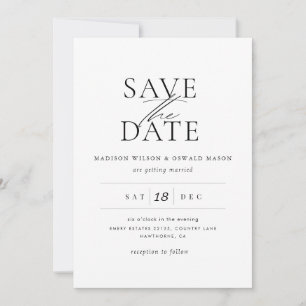 Elegante Hochzeit - Save-the-Date-Klassiker Einladung